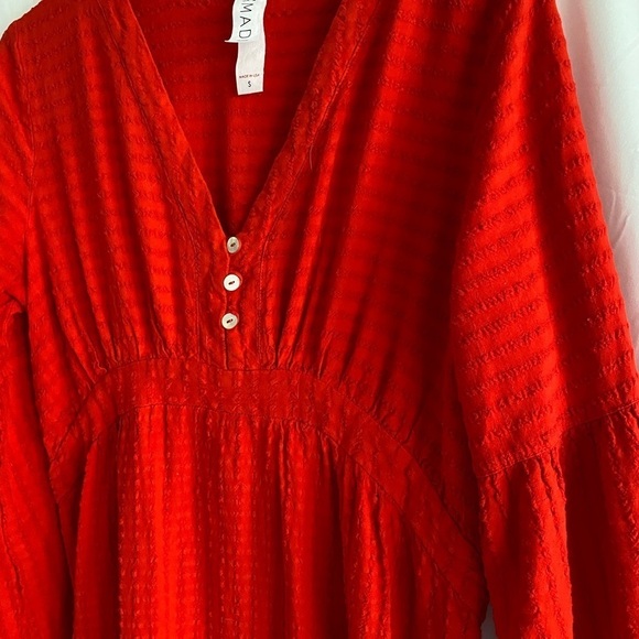 Anthropologie Amadi Alisha Tiered Red Maxi Dress Size Small - Picture 4 of 8